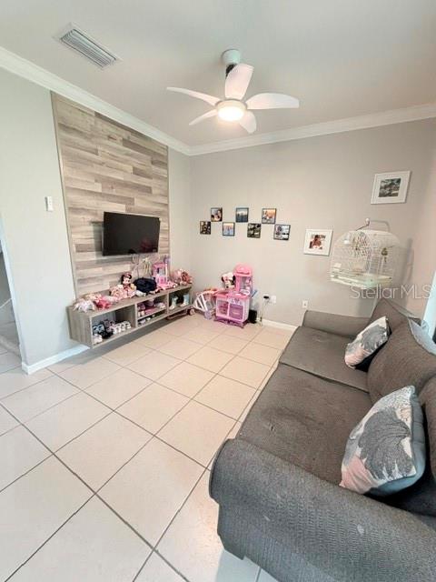 A bathroom featuring a soaking tub, a vanity with a granite countertop, and blue walls — 1743 PORTOFINO MEADOWS BOULEVARD, ORLANDO, FL