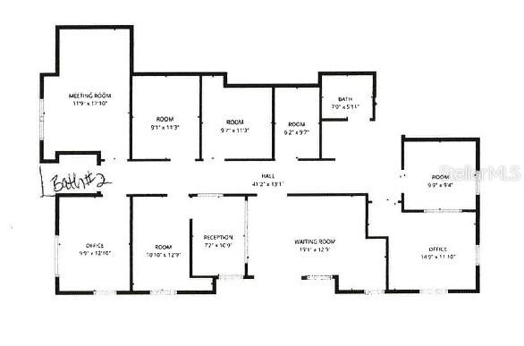 This is a floor plan showing the layout of a commercial office space with multiple rooms — 26 OFFICE PARK DRIVE, PALM COAST, FL