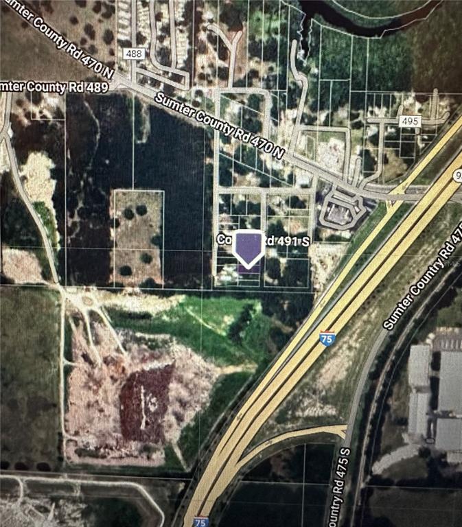 This is an aerial map showing a property location near Interstate 75 and local roads — LOT #4, LAKE PANASOFFKEE, FL