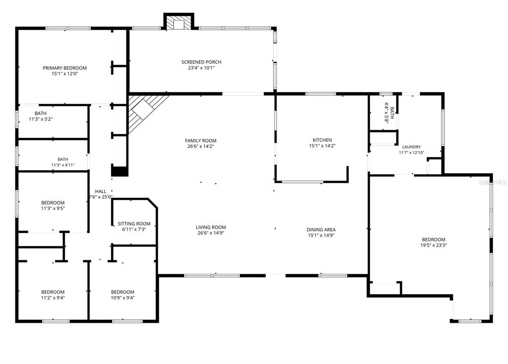 This is a floor plan showing the layout of a house with multiple bedrooms — 13551 NE 14TH AVENUE, CITRA, FL