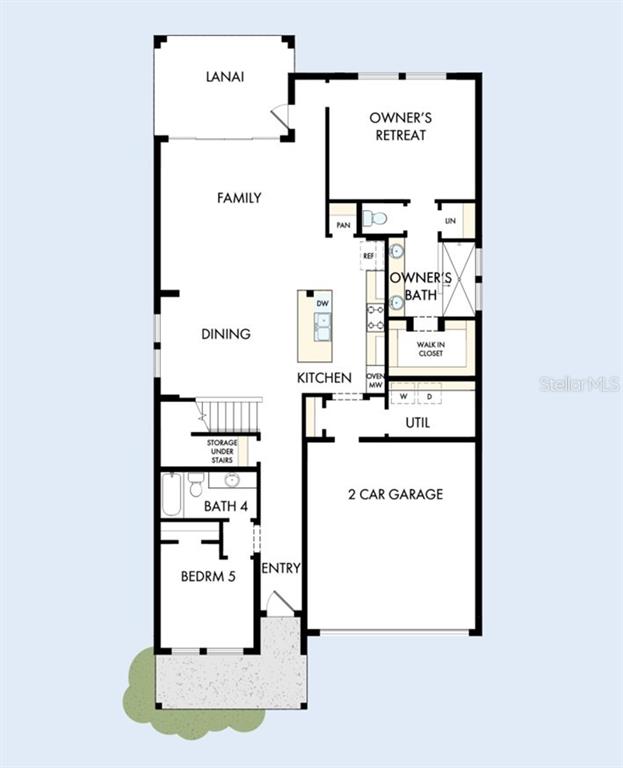 This is a floor plan for the first level of a home with a garage — 5166 CREEK SAND DRIVE, APOLLO BEACH, FL