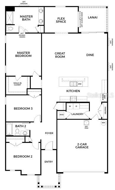 This is a floor plan for a single-story house with three bedrooms and a garage — 846 SW 80TH WAY, GAINESVILLE, FL