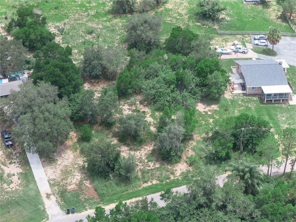 A vacant, overgrown lot with tall grass and mature trees viewed from a paved road — 2370 LAKE EASY ROAD, BABSON PARK, FL