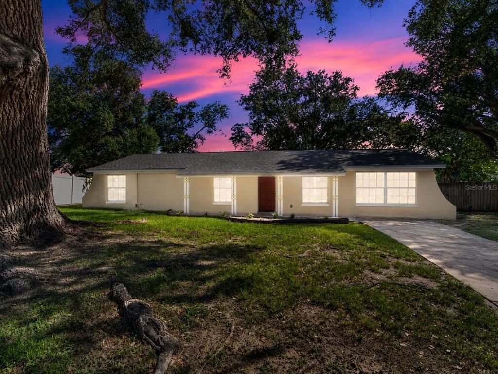 A single-story house with a large tree in the front yard and a mailbox — 522 HIGHVIEW CIRCLE N, BRANDON, FL