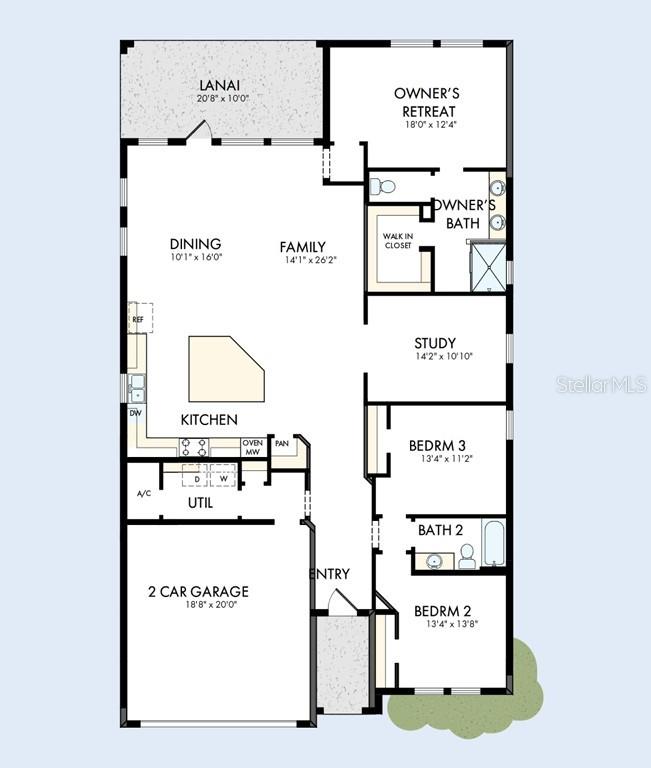 This is a floor plan for a single-story home with three bedrooms and a garage — 5665 COOPERS HAWK COURT, ST CLOUD, FL