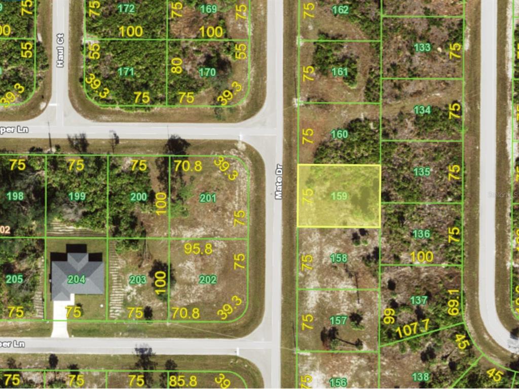 This is a plat map showing a grid of residential lots and streets — 11 MATE DRIVE, PLACIDA, FL