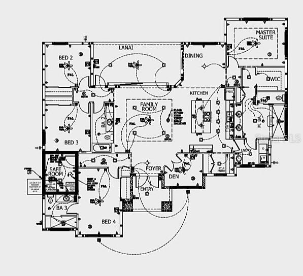 This is a floor plan for a single-story residential home with four bedrooms — 7441 STRASSE BOULEVARD, PUNTA GORDA, FL