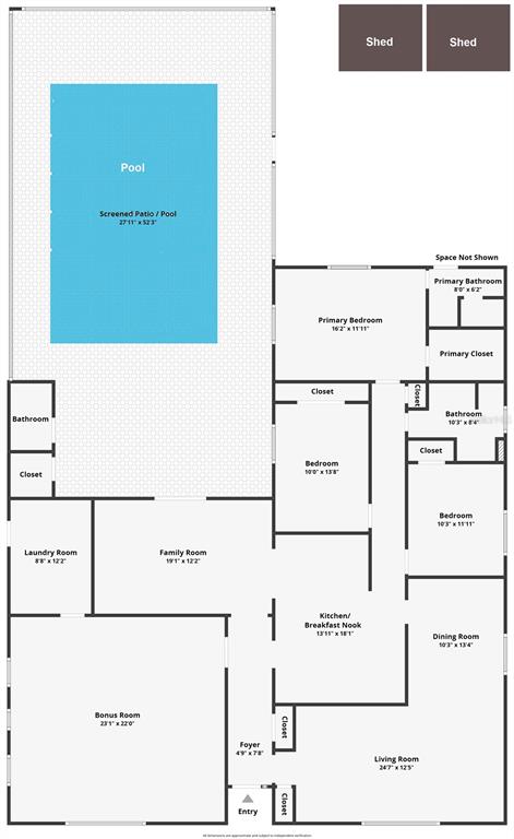 A spacious bedroom features a bed, a seating area, and a dining table on wood floors — 1231 NEWPORT AVENUE, LAKELAND, FL