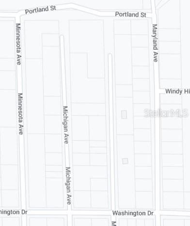 This is a map showing street layouts and property lot lines in a residential neighborhood — MASSACHUSETTS AVENUE, HAWTHORNE, FL