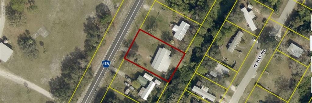 This is an aerial map view of a residential property outlined in red — 6014 SE 86TH BOULEVARD UNIT 1, OKEECHOBEE, FL