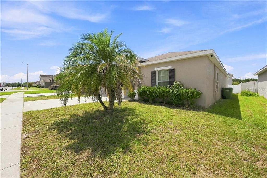 A single-story house with a palm tree in the front yard under a blue sky — 609 LUCERNE BOULEVARD, WINTER HAVEN, FL