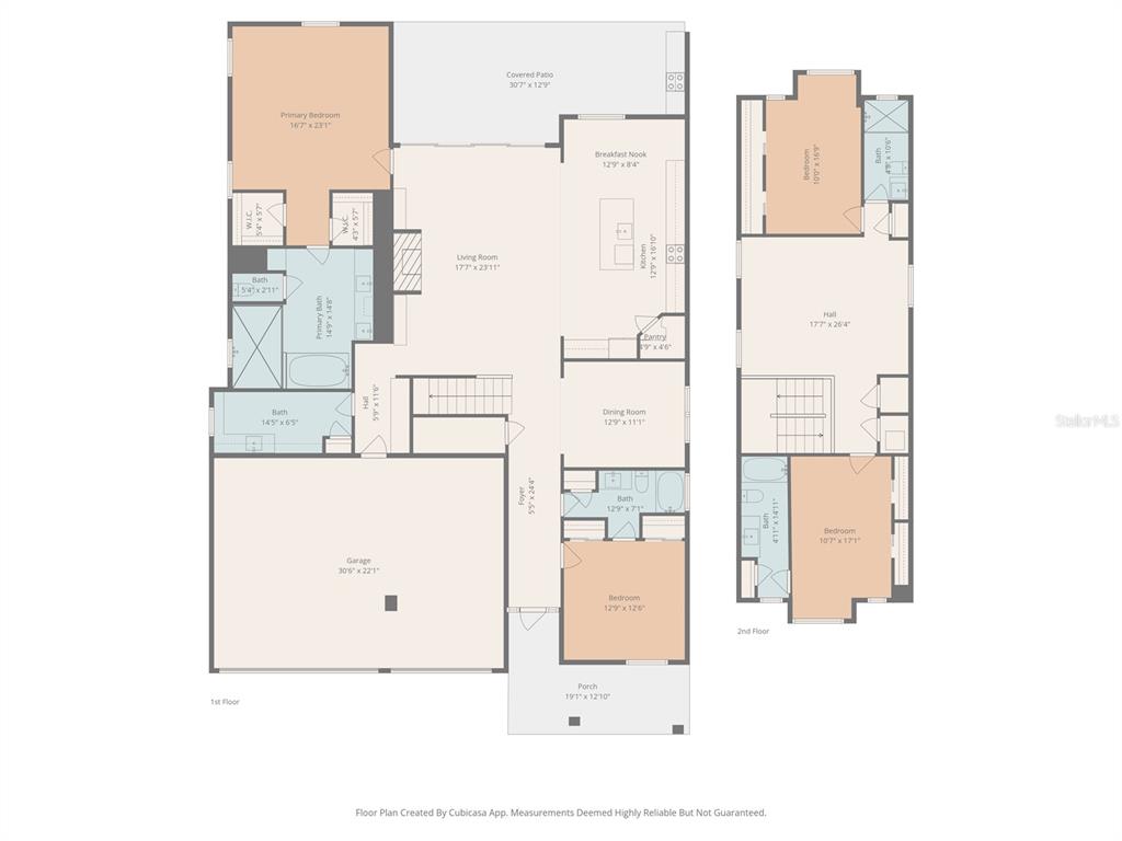 This is a floor plan showing the layout of a two-story residential home — 2376 RAJEL AVENUE, SAFETY HARBOR, FL