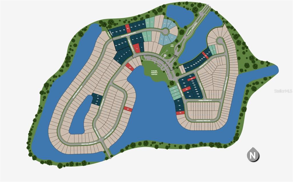 This is a site map showing the layout of a residential community with surrounding water features — 234 DAY DREAM DRIVE, ST AUGUSTINE, FL
