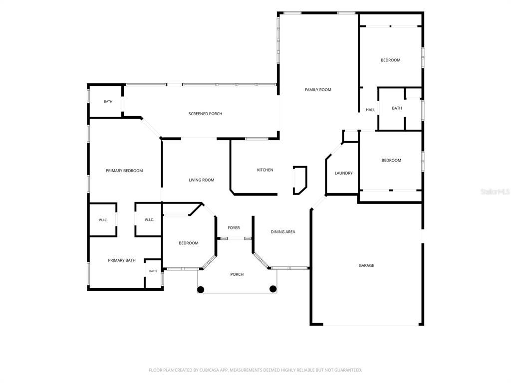 This is a floor plan of a single-story house with a garage and screened porch — 1564 NORWICK WAY, LAKELAND, FL
