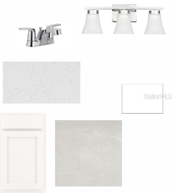 This digital rendering displays bathroom finishes including white cabinetry, a marble-look countertop, and chrome fixtures — 5242 COLONY VISTA DRIVE, APOLLO BEACH, FL