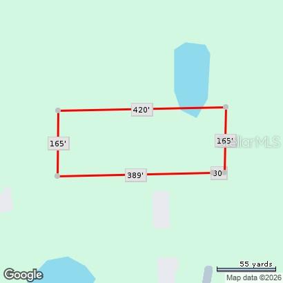 This is a map showing the property boundary lines and dimensions of a rectangular land parcel — SAN JUAN AVE, POLK CITY, FL
