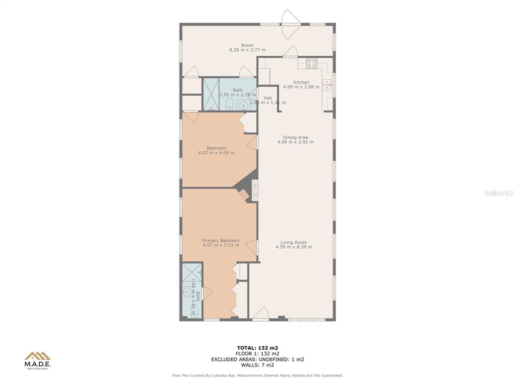 This is a floor plan showing the layout of a home with multiple rooms — 7012 N HUBERT AVENUE, TAMPA, FL