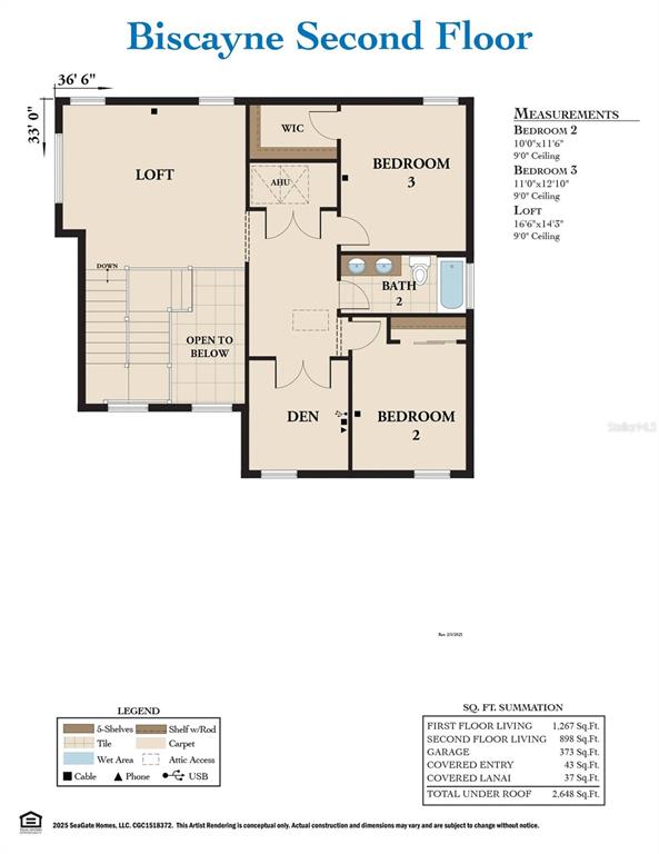 This is a floor plan for the second level of a residential home — 124 BEACHVIEW DRIVE, ORMOND BEACH, FL