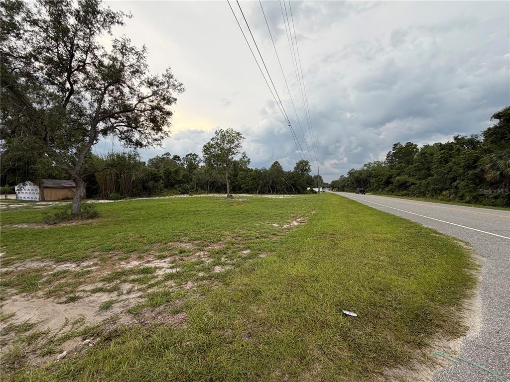 A grassy, vacant lot sits beside a paved road under a cloudy sky — COUNTY ROAD 42, DELAND, FL