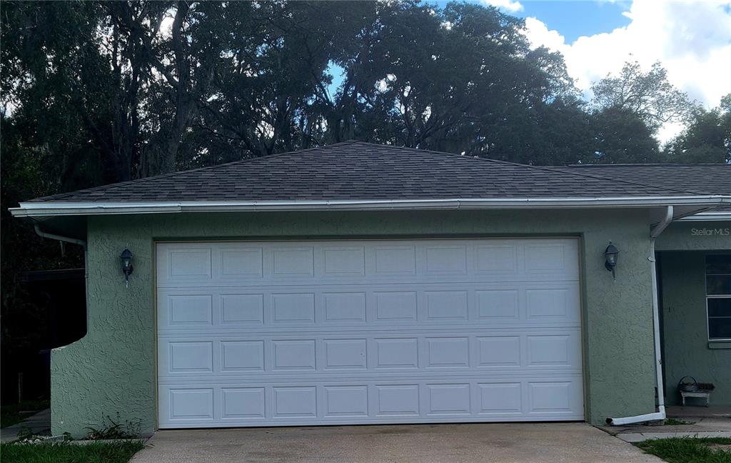 A single-story green house with a palm tree in the front yard under a cloudy sky — 9022 LINGROVE ROAD, WEEKI WACHEE, FL