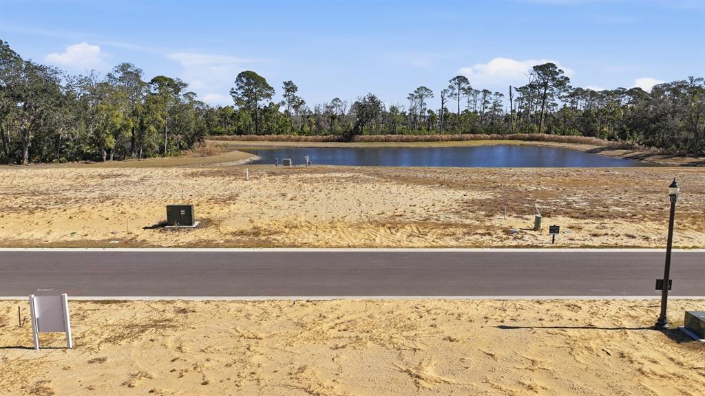 A vacant residential lot features sandy ground, a small pond, and a paved street — 200 STILLWATER DRIVE, FLAGLER BEACH, FL