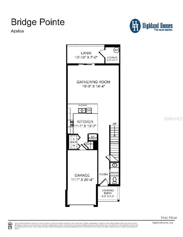 This is a floor plan for the first level of a residential home — 398 CHESAPEAKE DRIVE, ST CLOUD, FL