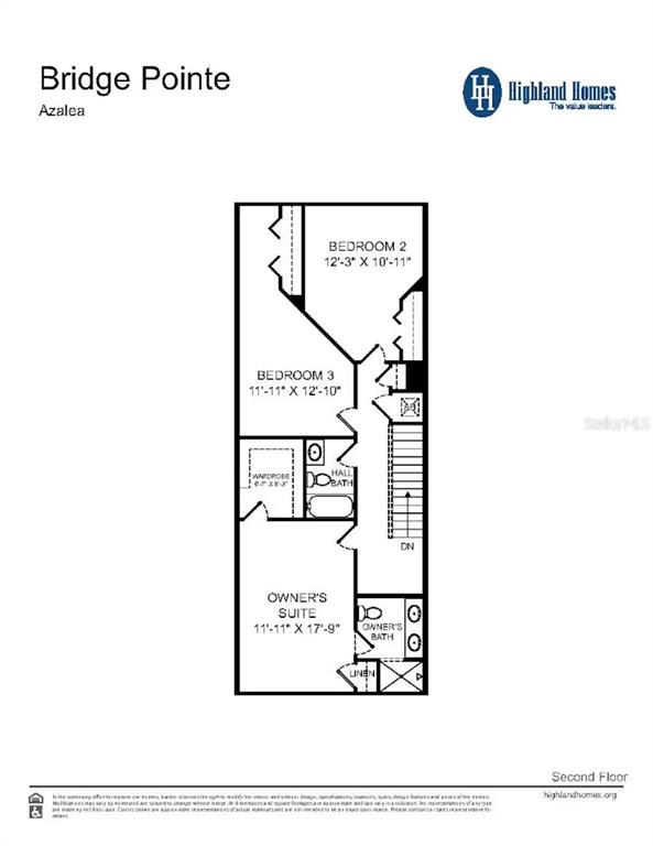 This is a floor plan for the second level of a residential home — 398 CHESAPEAKE DRIVE, ST CLOUD, FL