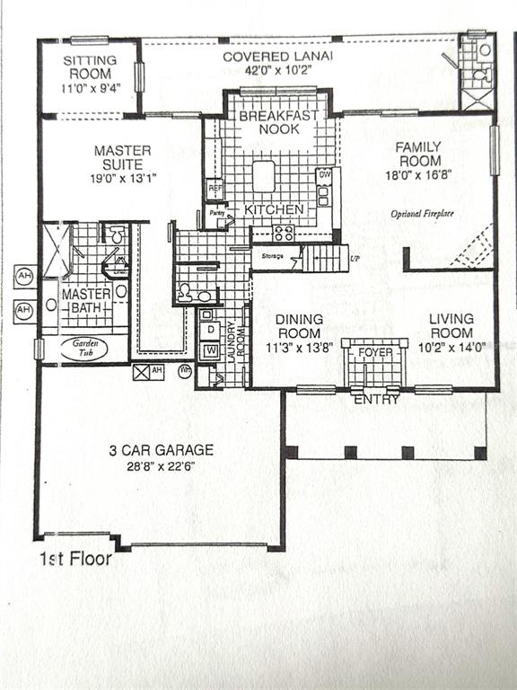 This floor plan shows the second level with three bedrooms, a bonus room, and two bathrooms — 1423 LAKEMIST LANE, CLERMONT, FL