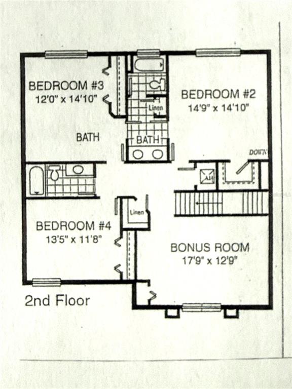 This is a floor plan for a two-story residential home titled The Biltmore — 1423 LAKEMIST LANE, CLERMONT, FL