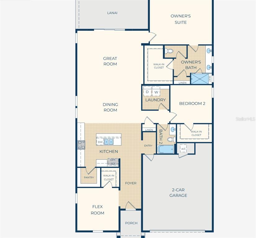This is a floor plan for a single-story home with a two-car garage — 13 FALMOUTH DRIVE, ST AUGUSTINE, FL