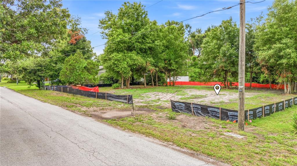 A large oak tree stands in a grassy park area behind a row of bollards — 1008 W ADALEE STREET, TAMPA, FL
