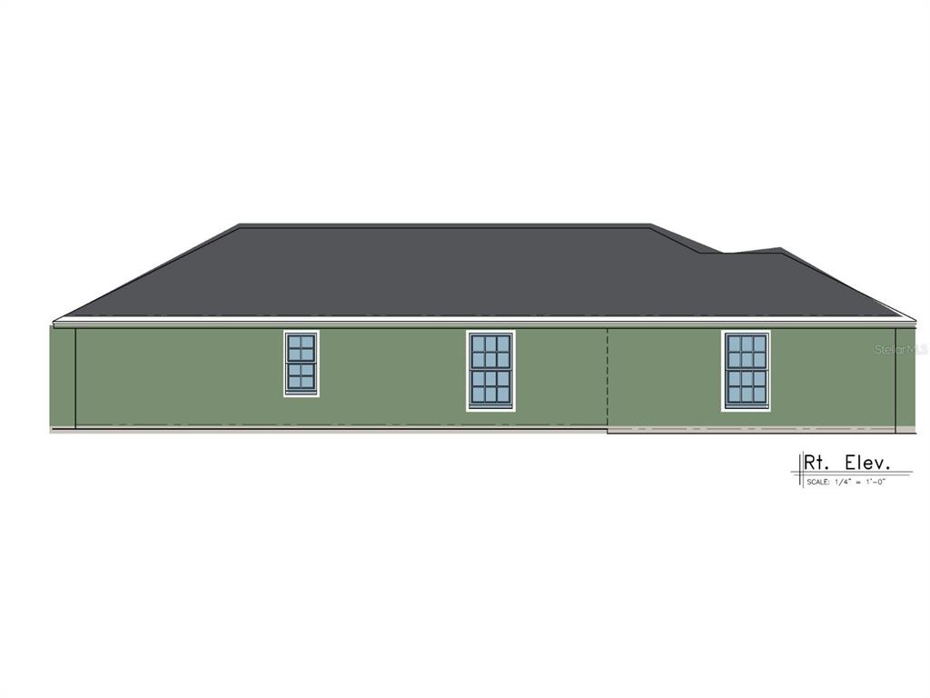 This is a digital rendering of the right exterior elevation of a house — 1637 SW 2ND STREET, OCALA, FL
