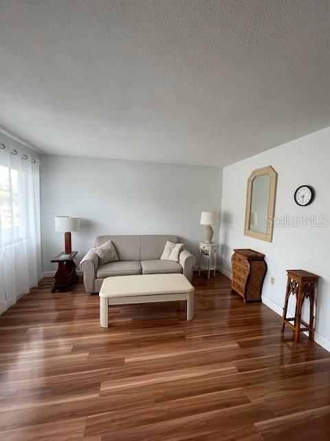 A living room features a light-colored sofa, a coffee table, and wood-look flooring — 8075 112TH STREET UNIT 203, SEMINOLE, FL