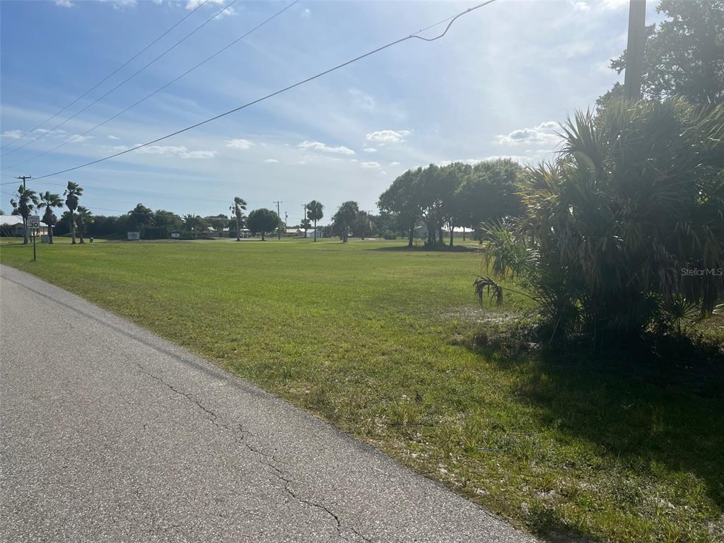 A large, grassy vacant lot sits beside an asphalt road under a sunny sky — 8104 SW LIVERPOOL ROAD, ARCADIA, FL