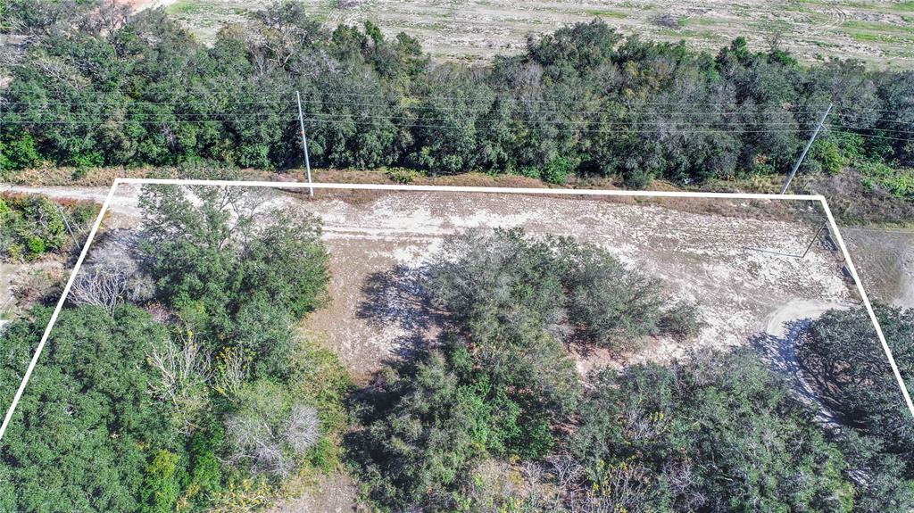 An aerial view shows a rectangular plot of land partially cleared of trees and brush — DANIEL STREET, DUNDEE, FL