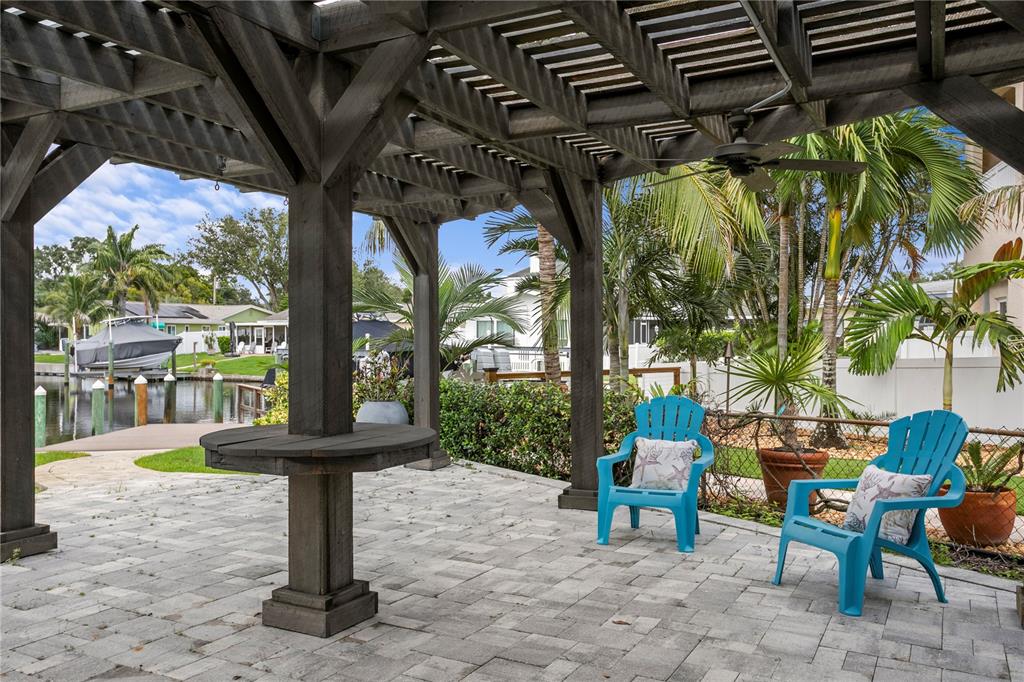 A single-story house with a white garage door, a concrete driveway, and a large green tree — 4051 14TH STREET NE, ST PETERSBURG, FL
