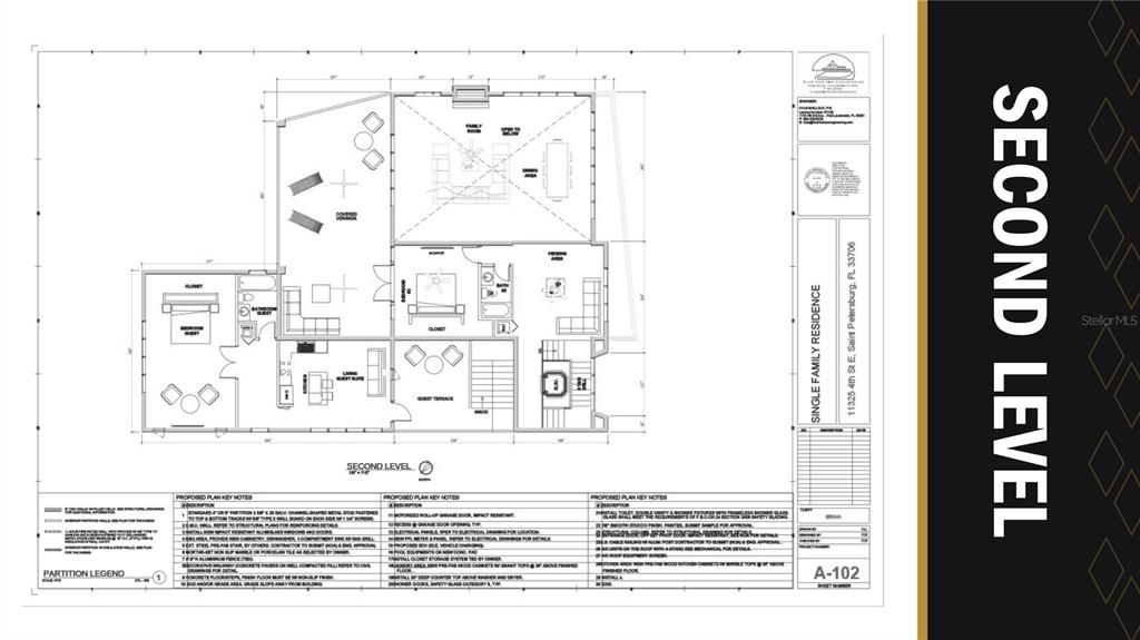 This is an architectural rendering of a modern, multi-story waterfront residential home — 11325 4TH STREET E, TREASURE ISLAND, FL