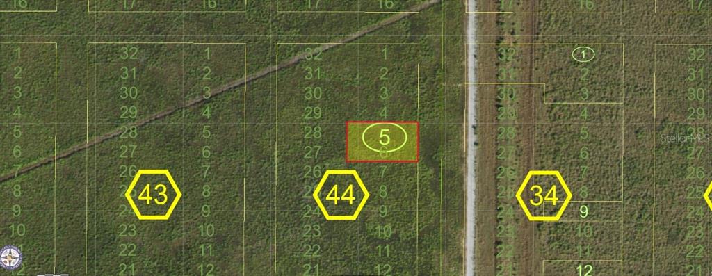 This is a map showing a highlighted rectangular land parcel labeled number 5 — N/A, KENANSVILLE, FL