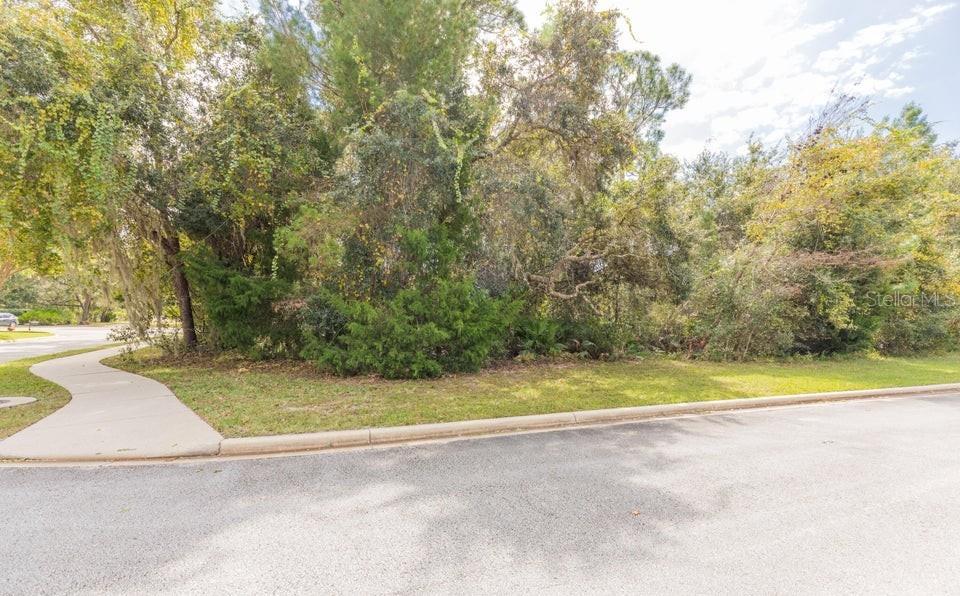 A vacant, wooded residential lot sits at the corner of a paved street and sidewalk — 15 INDIAN SPRINGS DRIVE, ORMOND BEACH, FL