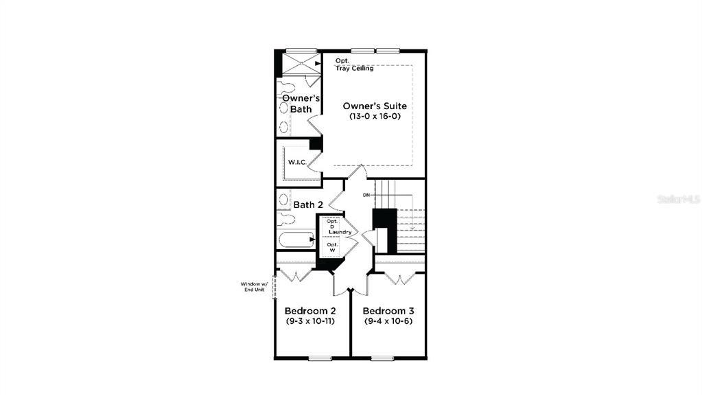 This is a floor plan for the upper level of a home featuring three bedrooms — 15111 GROVESIDE ROAD, WINTER GARDEN, FL