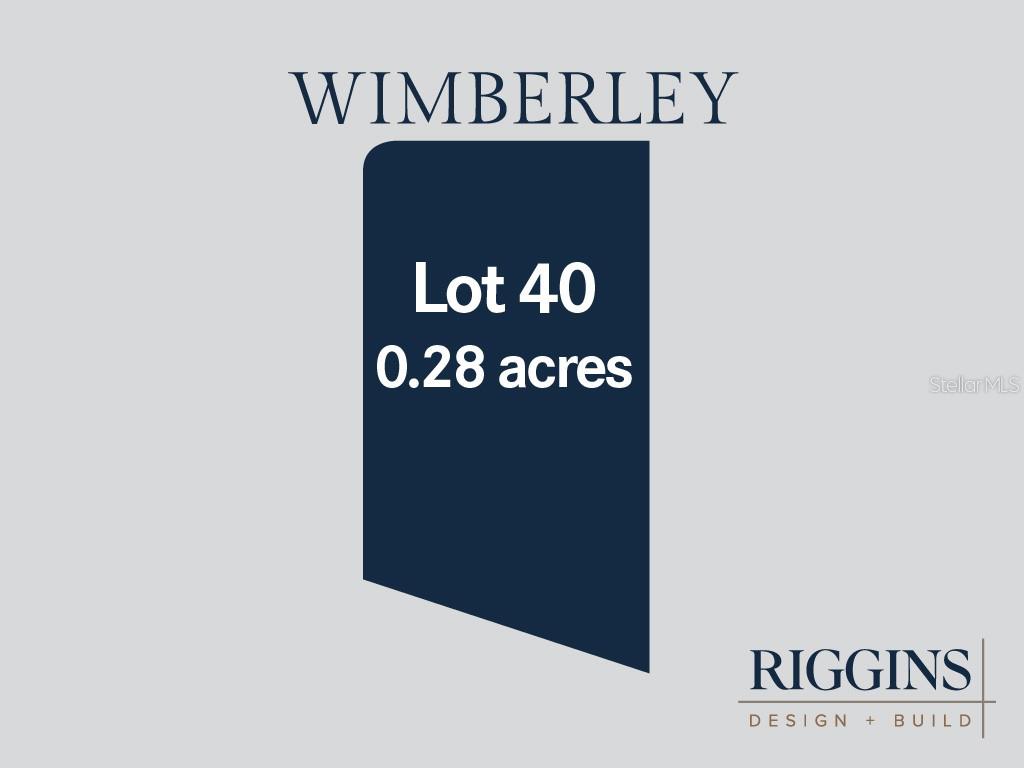 This is a digital rendering of a rectangular lot labeled Lot 40 at 0.28 acres — Lot 40 SW 7 PLACE, NEWBERRY, FL