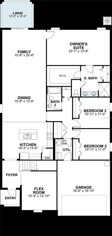 This is a floor plan for a single-story home featuring three bedrooms and a garage — 4561 LAKE FOX DRIVE, LAKELAND, FL