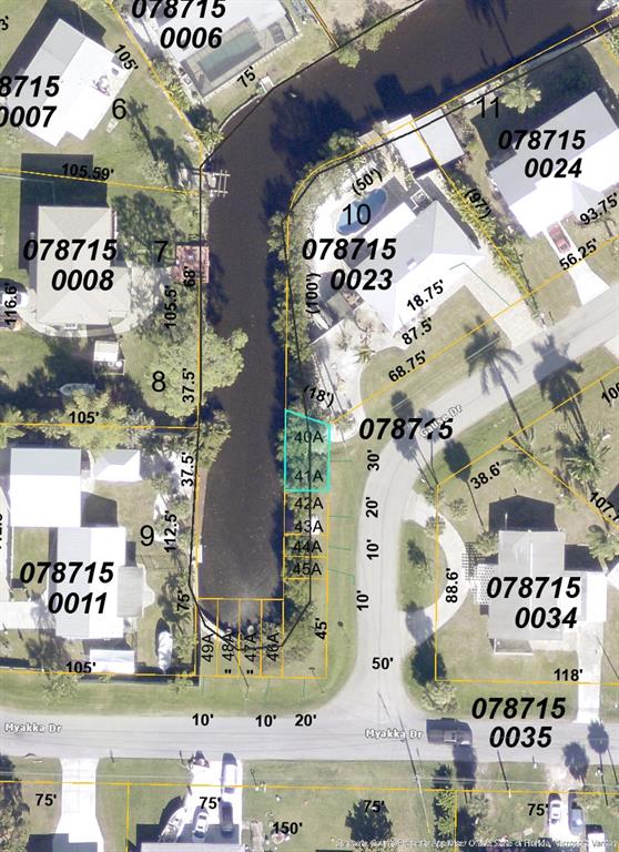 This is a property tax map showing canal-front lots and surrounding residential streets — TBD GAUSE DRIVE, VENICE, FL