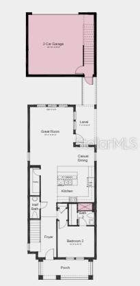 This floor plan shows a home layout with a garage, kitchen, great room, and bedrooms — 14736 FIELD DAISY DRIVE, WINTER GARDEN, FL