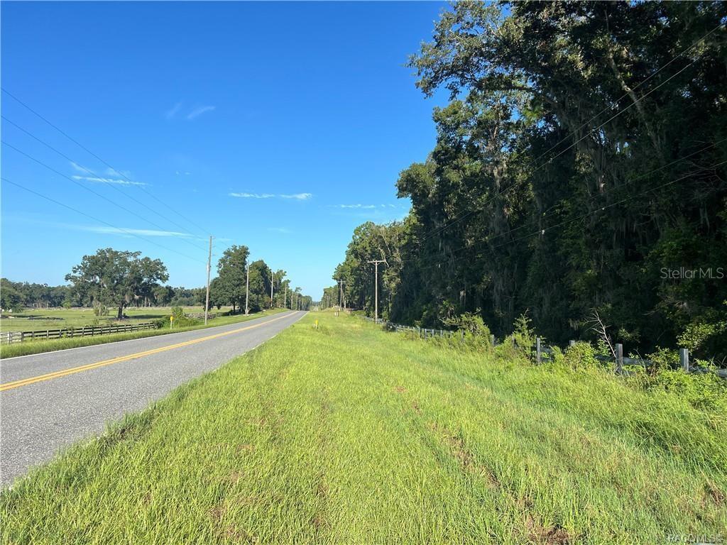 A paved road runs alongside a grassy shoulder and a line of trees — 3261 E STAGE COACH TRAIL, INVERNESS, FL