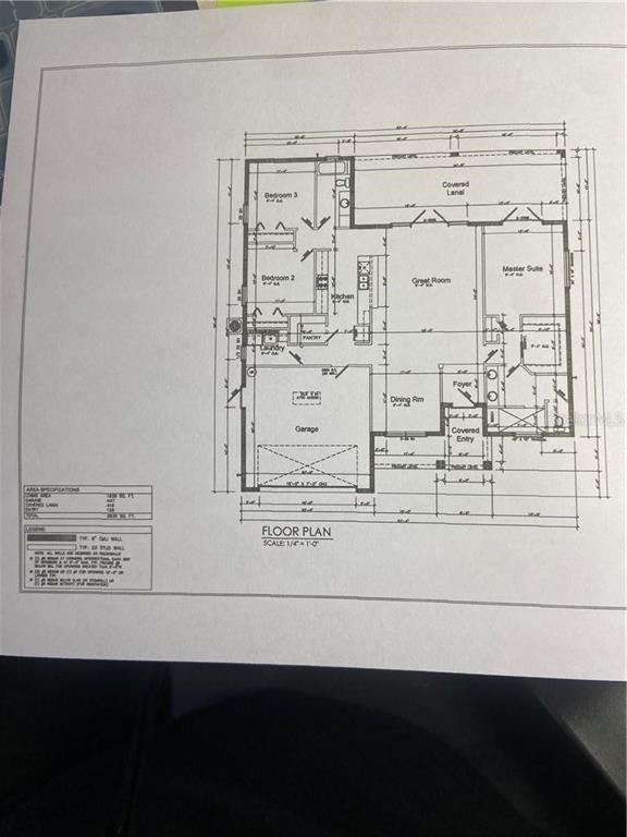 This is a floor plan for a single-story house with a garage and covered lanai — 410 CITROEN DRIVE, SEBRING, FL