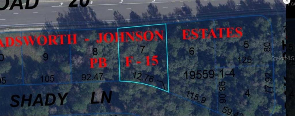 This is a map showing property lot lines for a residential subdivision — SE HAWTHORNE RD, HAWTHORNE, FL