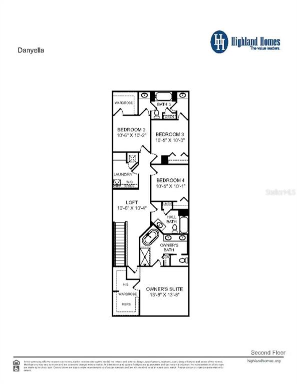 This is a floor plan for the second level of a residential home — 4007 WAVING HICKORY BOULEVARD, ST CLOUD, FL