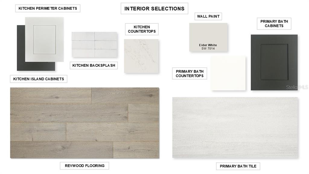 This image is a digital collage displaying interior design finish selections for a home — 4700 SOUTHERN VALLEY LOOP, BROOKSVILLE, FL