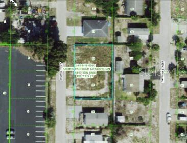 This is an aerial map view of a vacant rectangular residential lot in a subdivision — 13012 AVON STREET, HUDSON, FL
